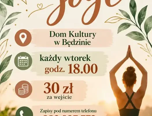 Będzin: dziś pierwsze zajęcia jogi w Domu Kultury – start o 18:00