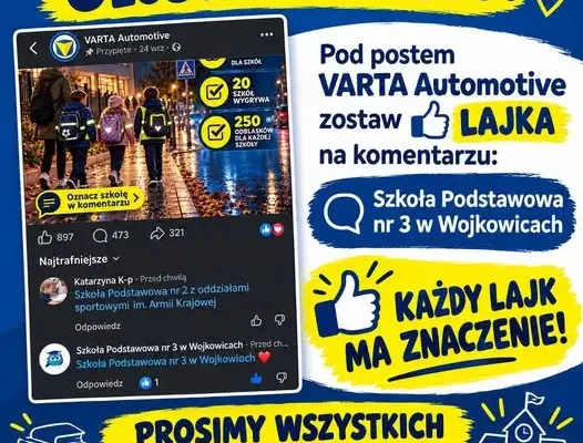 SP3 Wojkowice walczy o wsparcie w akcji VARTA Automotive – każdy lajk się liczy