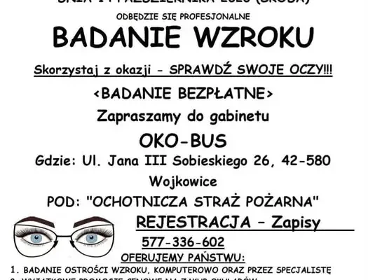 Wydarzenie OKO-BUS na placu OSP Wojkowice – 14 października 2026