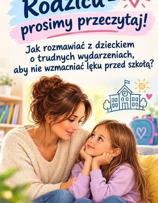 Jak rozmawiać z dzieckiem o trudnych wydarzeniach, aby nie wzmacniać lęku przed szkołą?