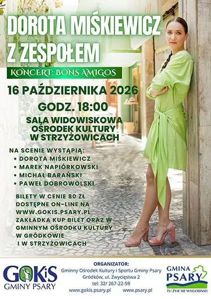 Ostatnia szansa na koncert Doroty Miśkiewicz w Strzyżowicach – już 16 października