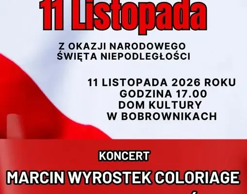 Wieczornica niepodległościowa w Bobrownikach z Marcinem Wyrostkiem