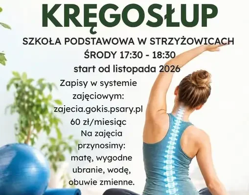 Zdrowy kręgosłup: GOKiS Psary otwiera nowy nabór na zajęcia w Strzyżowicach