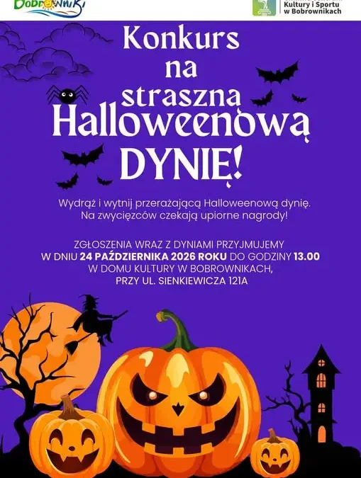 Gmina Bobrowniki zaprasza na konkurs na najstraszniejszą dynię halloweenową