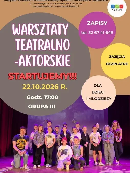 Siewierz: startują warsztaty teatralno-aktorskie dla III grupy