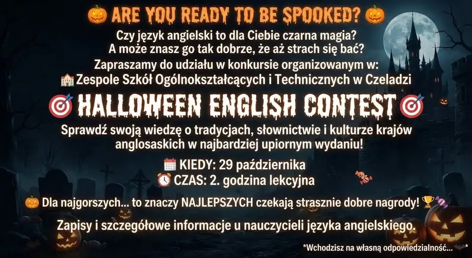 Halloween English Contest w Czeladzi – sprawdź swoją wiedzę o kulturze anglosaskiej
