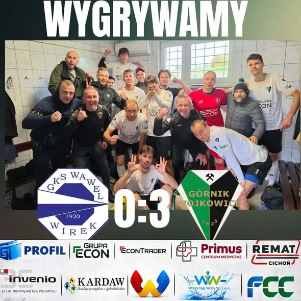 Górnik Wojkowice wygrywa 3:0 w Rudzie Śląskiej. Trzy gole i pewna gra w obronie