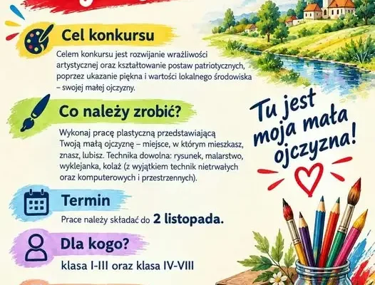 Konkurs plastyczny „Moja mała ojczyzna” w Siewierzu – prace do 2 listopada